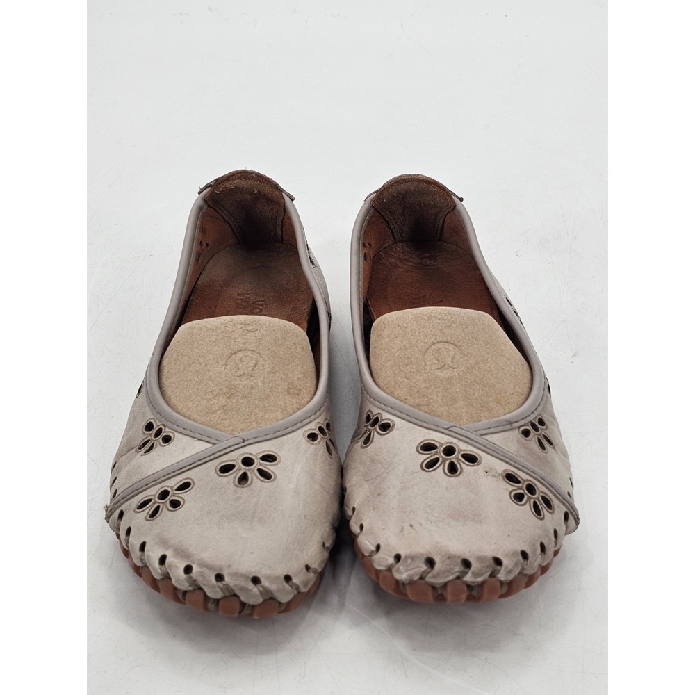 Volks Walker 1232 Floral Perforated Leather BALLET FLAT Size‎ 38